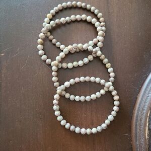 Fossil Jasper Strech Braclet Stack